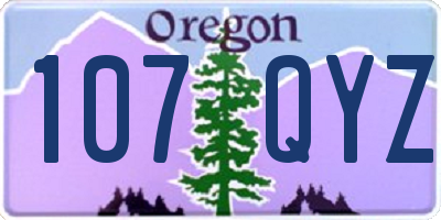 OR license plate 107QYZ