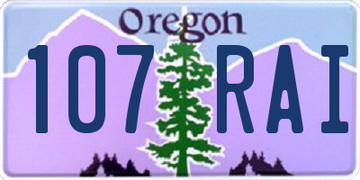 OR license plate 107RAI