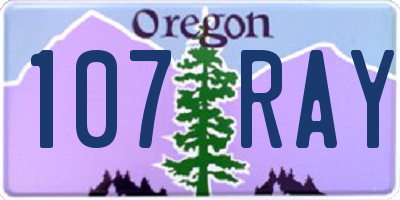 OR license plate 107RAY