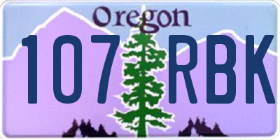 OR license plate 107RBK