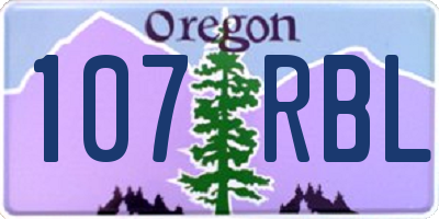 OR license plate 107RBL