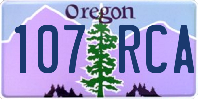 OR license plate 107RCA