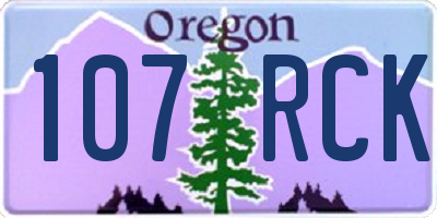 OR license plate 107RCK