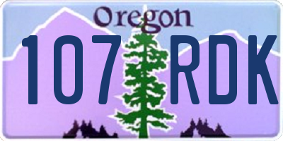 OR license plate 107RDK