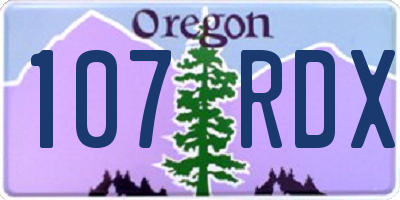 OR license plate 107RDX