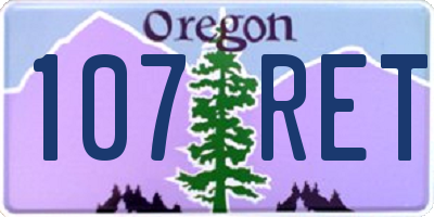 OR license plate 107RET