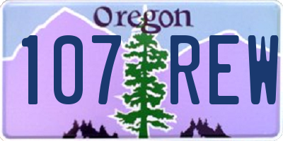 OR license plate 107REW