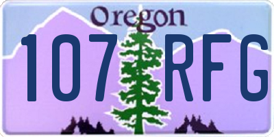 OR license plate 107RFG