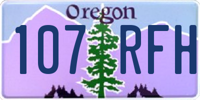 OR license plate 107RFH