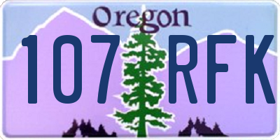 OR license plate 107RFK