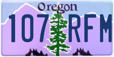 OR license plate 107RFM