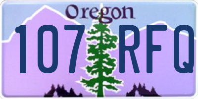 OR license plate 107RFQ