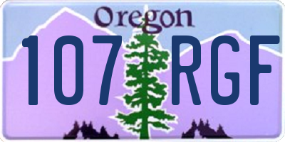 OR license plate 107RGF