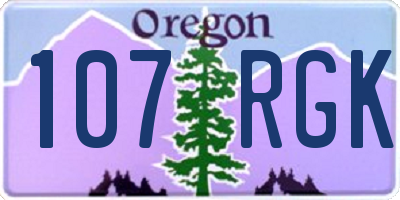 OR license plate 107RGK