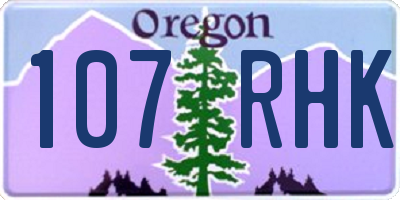 OR license plate 107RHK