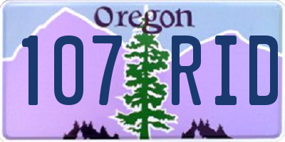 OR license plate 107RID