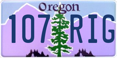 OR license plate 107RIG