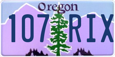 OR license plate 107RIX