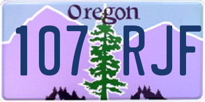 OR license plate 107RJF