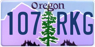 OR license plate 107RKG