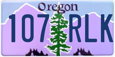 OR license plate 107RLK
