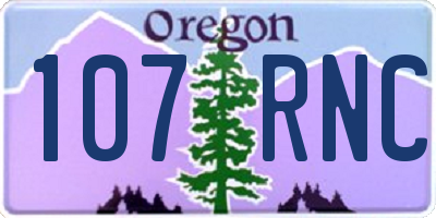 OR license plate 107RNC