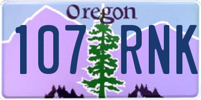 OR license plate 107RNK