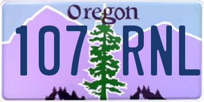 OR license plate 107RNL