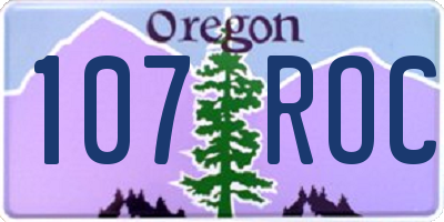 OR license plate 107ROC