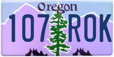OR license plate 107ROK