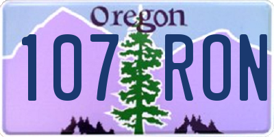 OR license plate 107RON