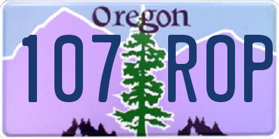 OR license plate 107ROP