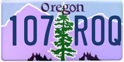 OR license plate 107ROQ