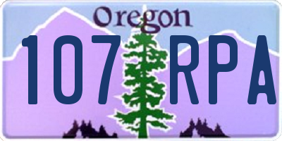 OR license plate 107RPA