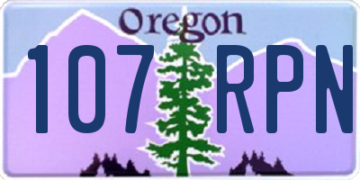 OR license plate 107RPN