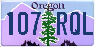 OR license plate 107RQL