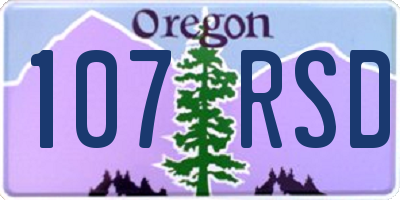 OR license plate 107RSD