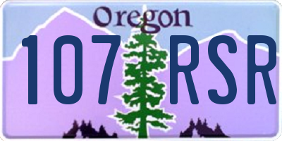 OR license plate 107RSR