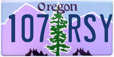 OR license plate 107RSY