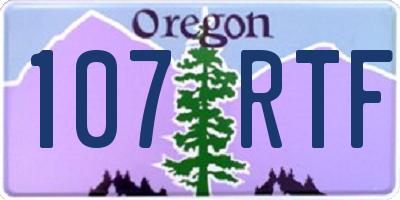 OR license plate 107RTF