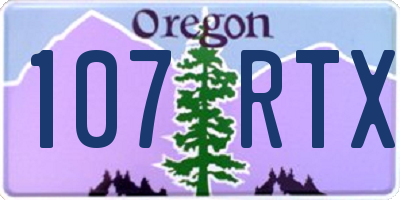 OR license plate 107RTX