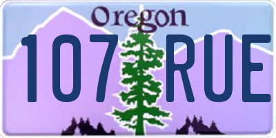 OR license plate 107RUE
