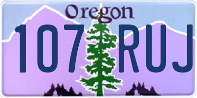 OR license plate 107RUJ