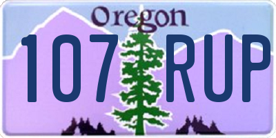 OR license plate 107RUP