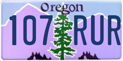 OR license plate 107RUR