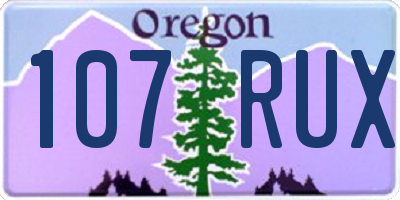 OR license plate 107RUX