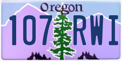 OR license plate 107RWI