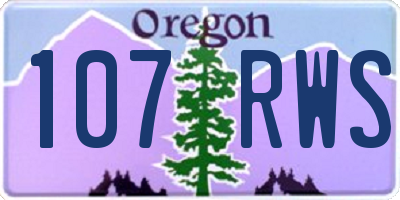 OR license plate 107RWS