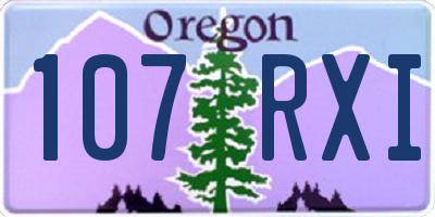 OR license plate 107RXI