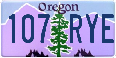 OR license plate 107RYE